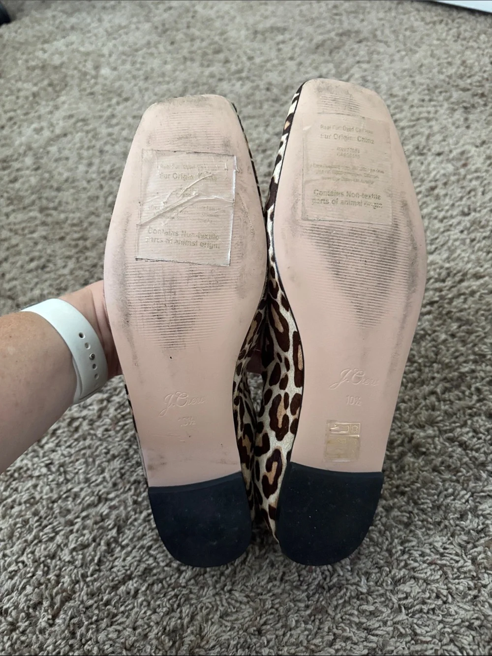 J.Crew Anya Scrunchie ballet flats in calf hair leopard print